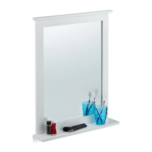 Pakabinamas veidrodis 68x56x10cm., baltos/sidabrinės spalvos