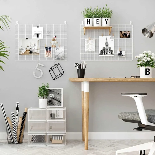 Sieninė tinklelio plokštė nuotraukoms ir užrašams