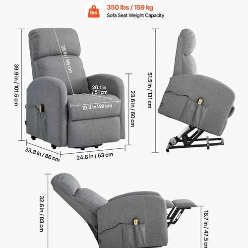 Pakėlimo fotelis VEVOR SX-81742, 1 variklis, 63 × 86 × 101,5 cm - Foteliai