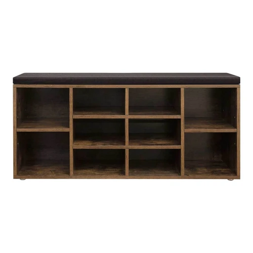 Tvarkingas batu saugojimas su 10 skyrių lentyna