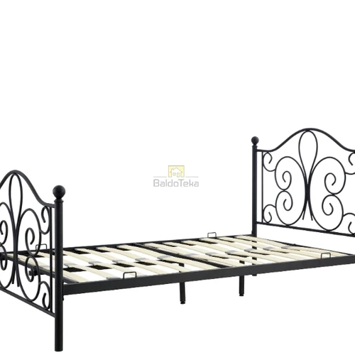 Moderni juoda lova be patalynės dėžės ir čiužinio