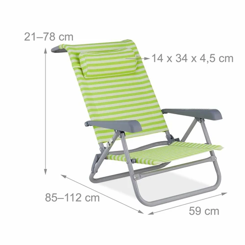 Paplūdimio gultas Relaxdays 10035905.0, 8 padėtys, 59 × 78 × 85 cm - Gultai