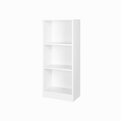 Paprasta knygų lentyna, 3 skyriai, balta