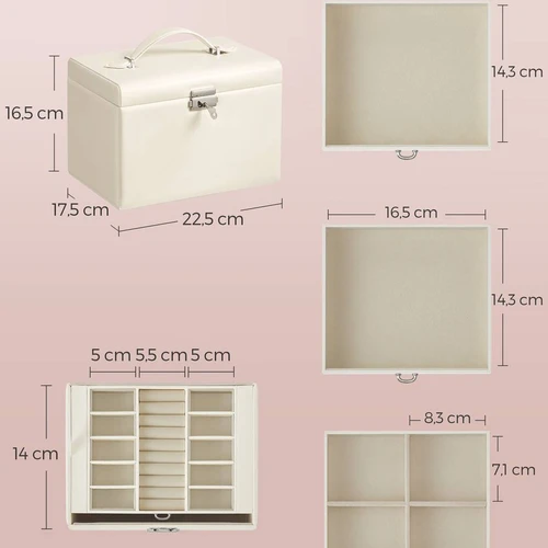 Papuošalų dėžutė 17,5x22,5x16,5cm., baltos spalvos - Dekoracijos