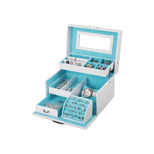 Moderni papuošalų dėžė su aksomu viduje