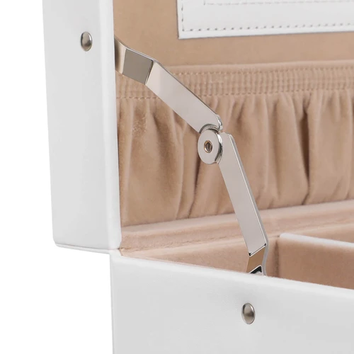 Aukštos kokybės balta dėžutė su dirbtinės odos apdaila