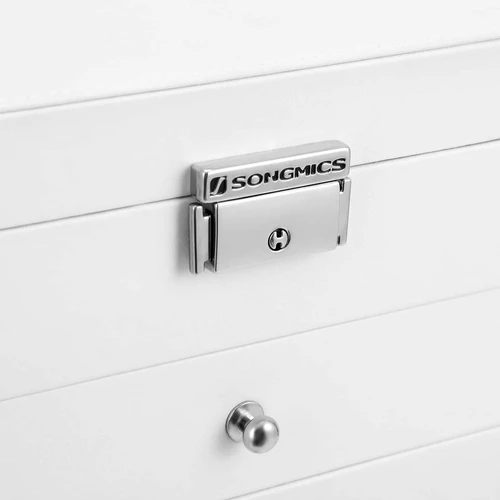 Baltas papuošalų organizatorius su daugybe skyrių