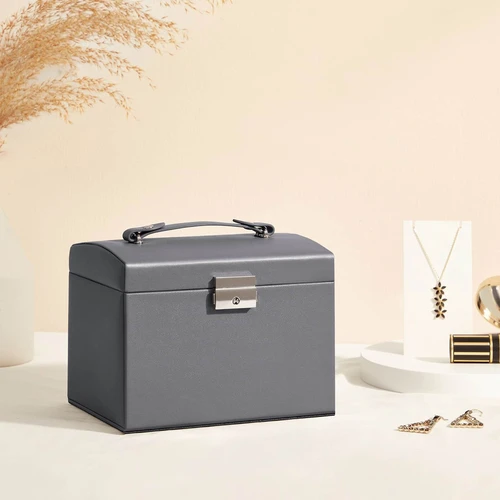 Elegantiška pilka papuošalų dėžutė namams