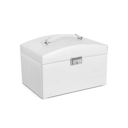 Moderni dirbtinės odos ir MDF medžiagų dėžutė su veidrodėliu