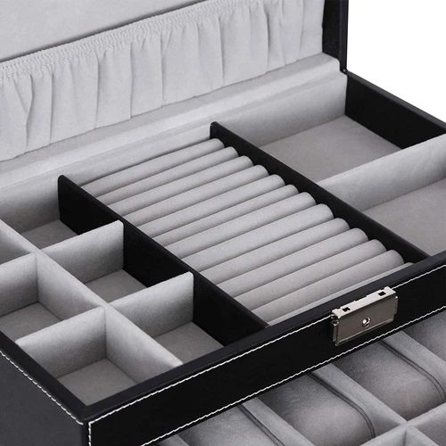 Tvarkinga laikrodžių saugykla su aksomu viduje