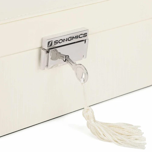 Lengva ir patogi papuošalų dėžutė su PU ir aksomo apdaila