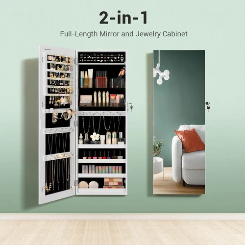 Įmantri papuošalų spinta su vitrina ir raktais