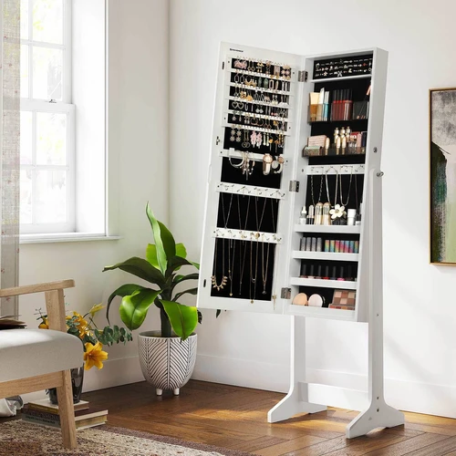 Praktiška papuošalų spintelė su dviem raktais