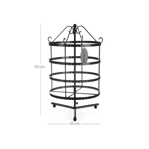 Elegantiškas Songmics papuošalų stovas juodos spalvos