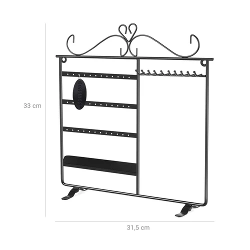 Dailus papuošalų organizatorius su kabliukais ir prijungiamais paviršiais.