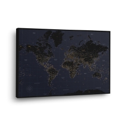 Pasaulio žemėlapis Nr.8 Juoda anglis ir auksas