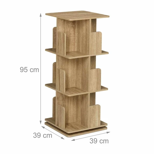 Pastatoma knygų lentyna Relaxdays, 3 lentynos, 39 × 95 × 39 cm - Lentynos
