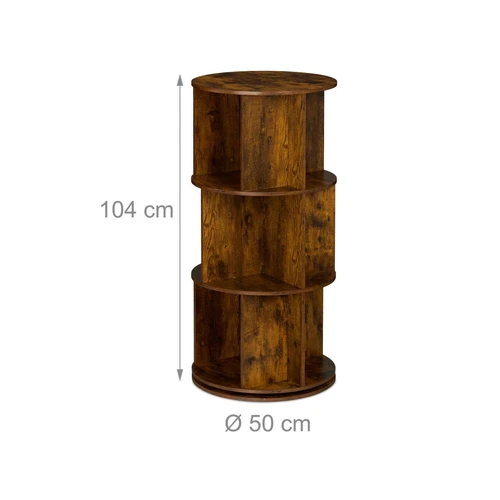 Pastatoma knygų lentyna Relaxdays, 3 lygių, Ruda, 50 × 104 × 50 cm - Lentynos