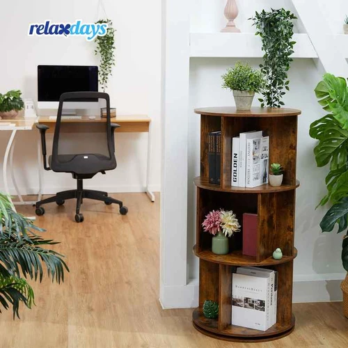 Pastatoma knygų lentyna Relaxdays, 3 lygių, Ruda, 50 × 104 × 50 cm - Lentynos