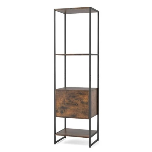 Pastatoma lentyna 45x35x160cm., rudos/juodos spalvos