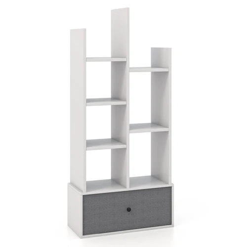 Pastatoma lentyna 53x24x118cm., baltos/pilkos spalvos