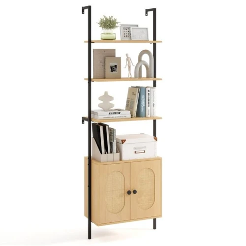 Ergonominė lentyna 60x30x184cm – rotango durelės