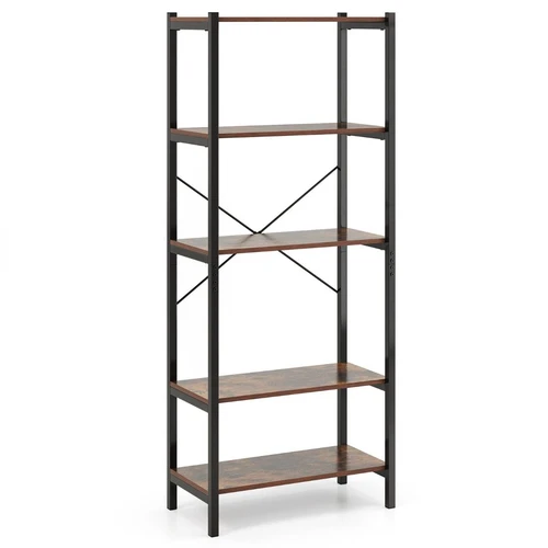 Pastatoma lentyna 66x34x161cm., rudos/juodos spalvos
