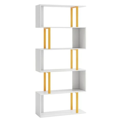 Pastatoma lentyna 70x24x157cm., baltos/auksinės spalvos