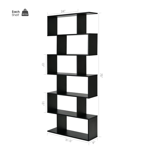 Pastatoma lentyna 80x23x191cm., juodos spalvos