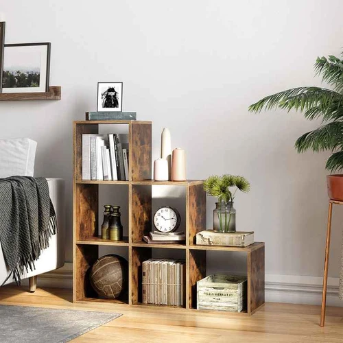 Pastatoma lentyna iš 6 kubelių, baltos spalvos - Lentynos