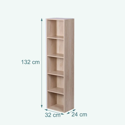 Pastatoma lentyna Relaxdays 10053042_8632, 5 skyriai, 132 × 32 × 24 cm - Lentynos