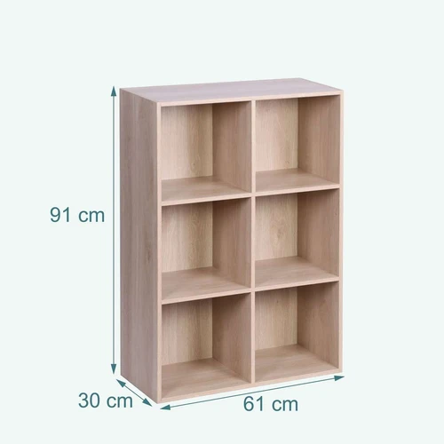 Pastatoma lentyna Relaxdays 10053042_8633, 6 skyriai, 91 × 61 × 30 cm - Lentynos