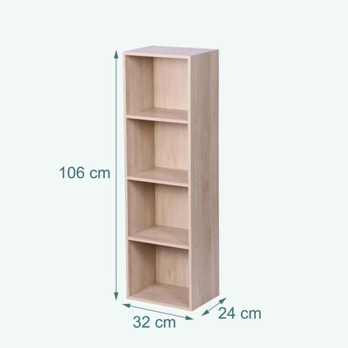 Pastatoma lentyna Relaxdays, 4 skyriai, 32 × 106 × 24 cm - Lentynos
