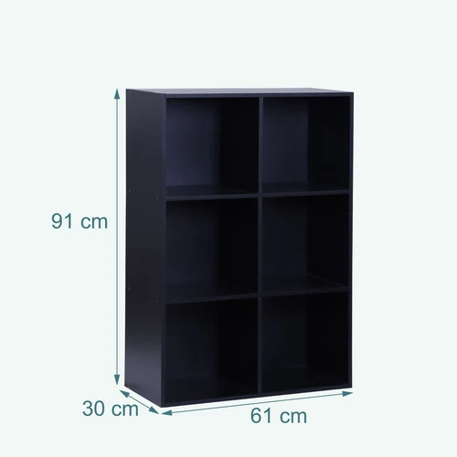 Pastatoma lentyna Relaxdays, 6 skyriai, 61 × 91 × 30 cm - Lentynos