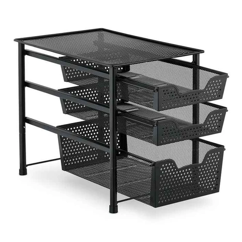 Pastatoma virtuvės lentyna 35x28x42,5cm., juodos spalvos - Vežimėliai, lentynos, priedai