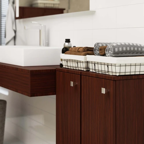 Moderni spintelė su atsparia dylimui plokšte ir patogiomis lentynomis