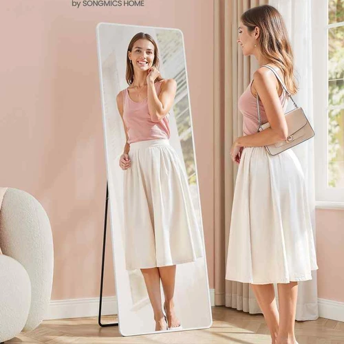 Pastatomas veidrodis SONGMICS, Stačiakampis, Balta, 160 × 50 cm - Veidrodžiai
