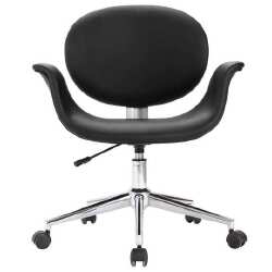 Pasukamos valgomojo kėdės, 4 vnt., juodos spalvos, dirbtinė oda - Kėdės