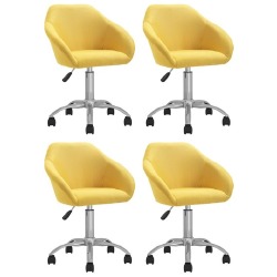 Pasukamos valgomojo kėdės 4vnt., geltonos spalvos, audinys