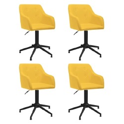 Pasukamos valgomojo kėdės, 4vnt., geltonos spalvos audinys