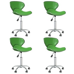 Pasukamos valgomojo kėdės, 4vnt., žalios spalvos, dirbtinė oda
