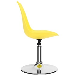 Pasukamos valgomojo kėdės, 6vnt., geltonos, dirbtinė oda - Pusbario kėdės