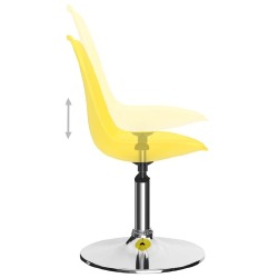 Pasukamos valgomojo kėdės, 6vnt., geltonos, dirbtinė oda - Pusbario kėdės