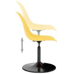 Pasukamos valgomojo kėdės, 6vnt., geltonos, PP - Pusbario kėdės