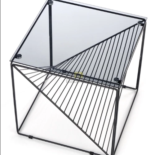 Moderni tonuoto stiklo ir juodo plieno spintelė