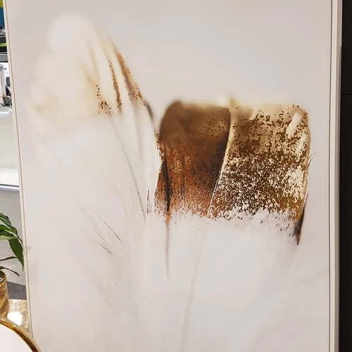 Modernus paveikslas ant drobės su plunksna