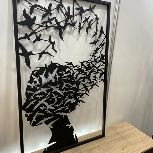 Individualūs lazeriniai paveikslai iš plieno lakšto