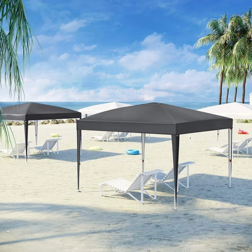 Plati mėlyna pavėsinė su žemės inkais ir lengva montuoti