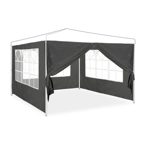Pavėsinės šoninės panelės Relaxdays „Gazette“ 10035877.0, 4 vnt, Pilkos, 200 × 300 cm