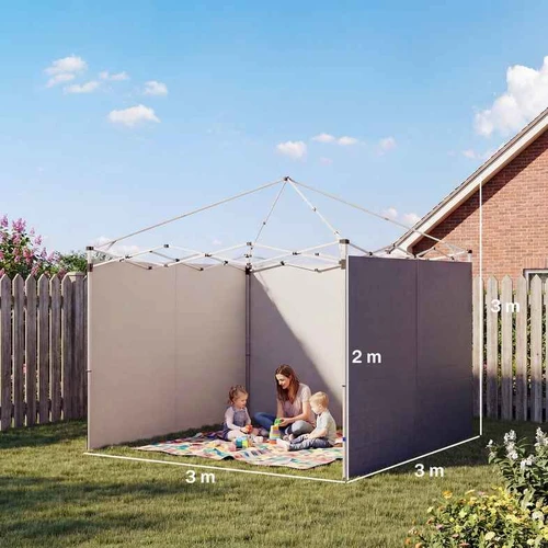 Pavėsinės šoninės plokštės, 3 vnt., 3 × 3 m pavėsinei, 300 × 200 cm - Lauko baldų uždangalai